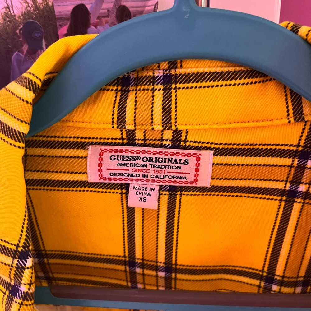 Guess Originals Yellow Plaid Shirt